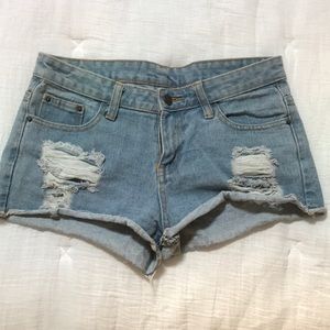 Denim cutoff shorts